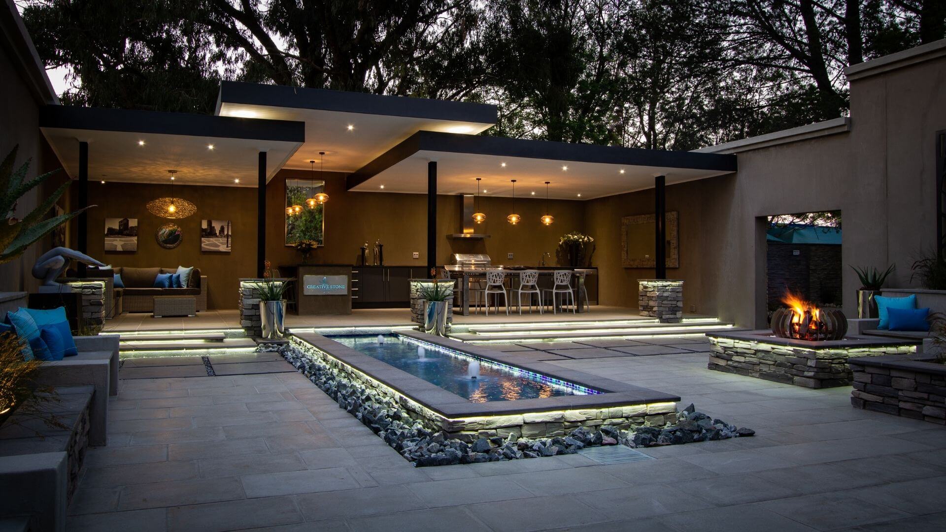 creative-stone-showroom 2 (1) Simulated stone pool surround paving around residential swimming pool